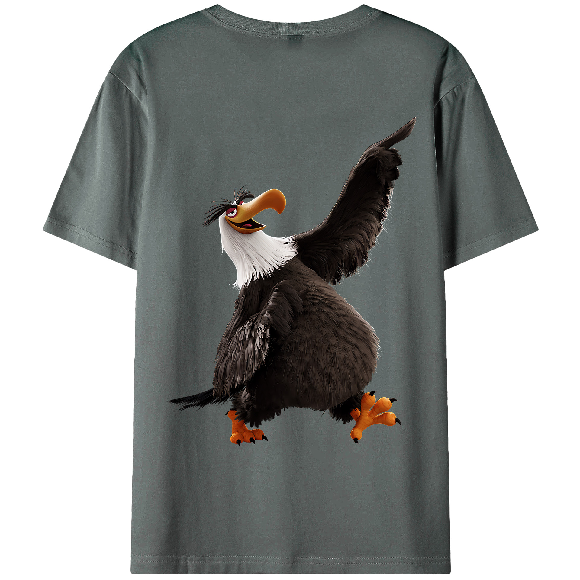 （画像用） Angry Birds アングリーバード 綿100％ メンズ半袖Tシャツ（バックプリント） 通気性